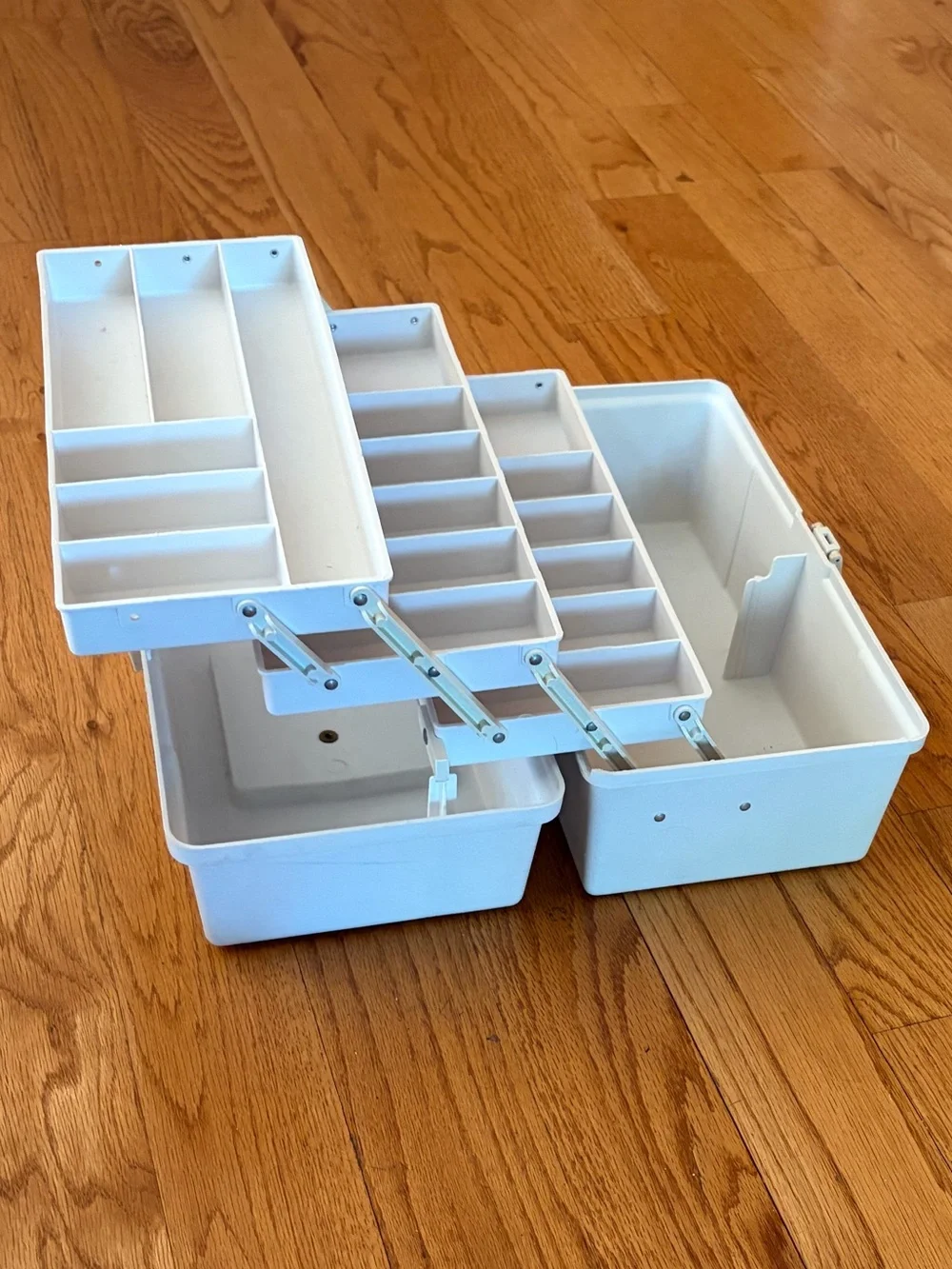 VINTAGE Caboodles 80s White Case with Teal and Magenta Logo RARE